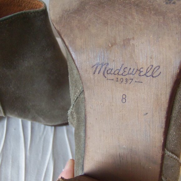 Madewell Taupe Suede Ankle Boots sz 8 - Picture 7 of 9